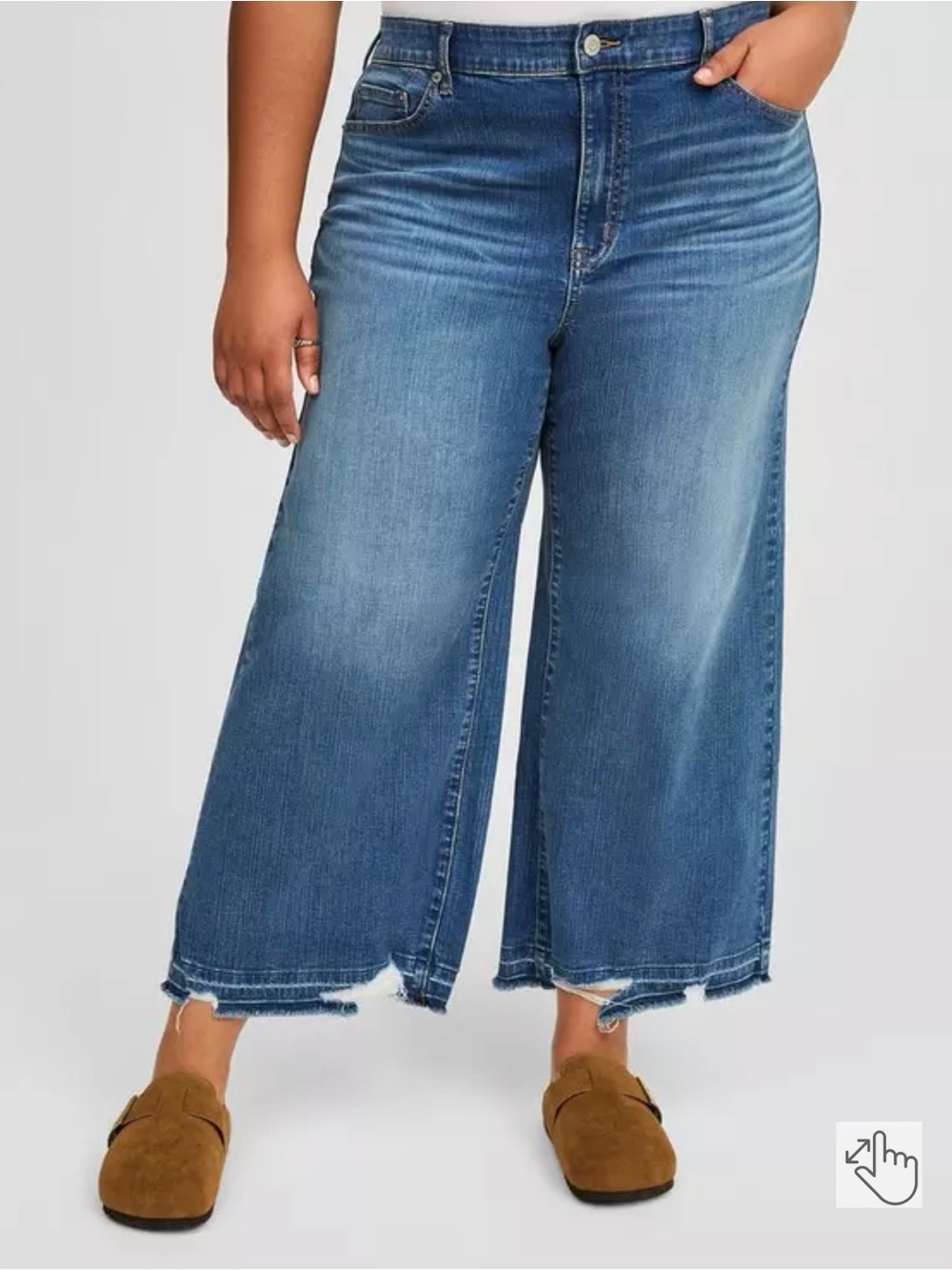 Torrid Ankle Crop High Rise Wide Leg Vintage Stretch Jeans